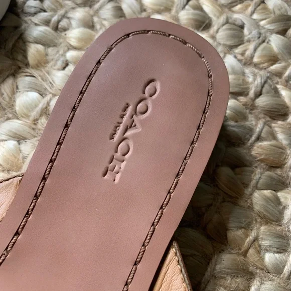 Coach Women's Tan Leather Sandals - Picture 4 of 5